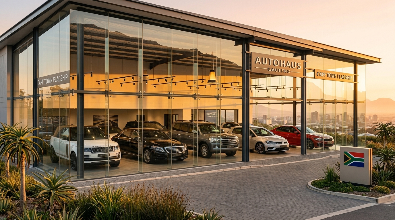 Car dealership showroom with vehicles on display